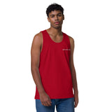 mens red premium cotton tank top