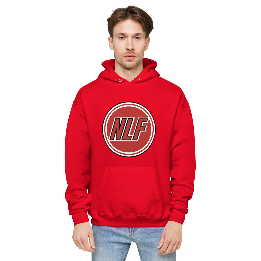 red mens unisex premium fleece hoodie