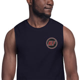 mens navy unisex muscle shirt , 100% cotton