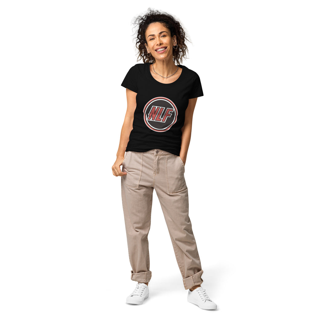women's black organic t-shirt, 100% cotton